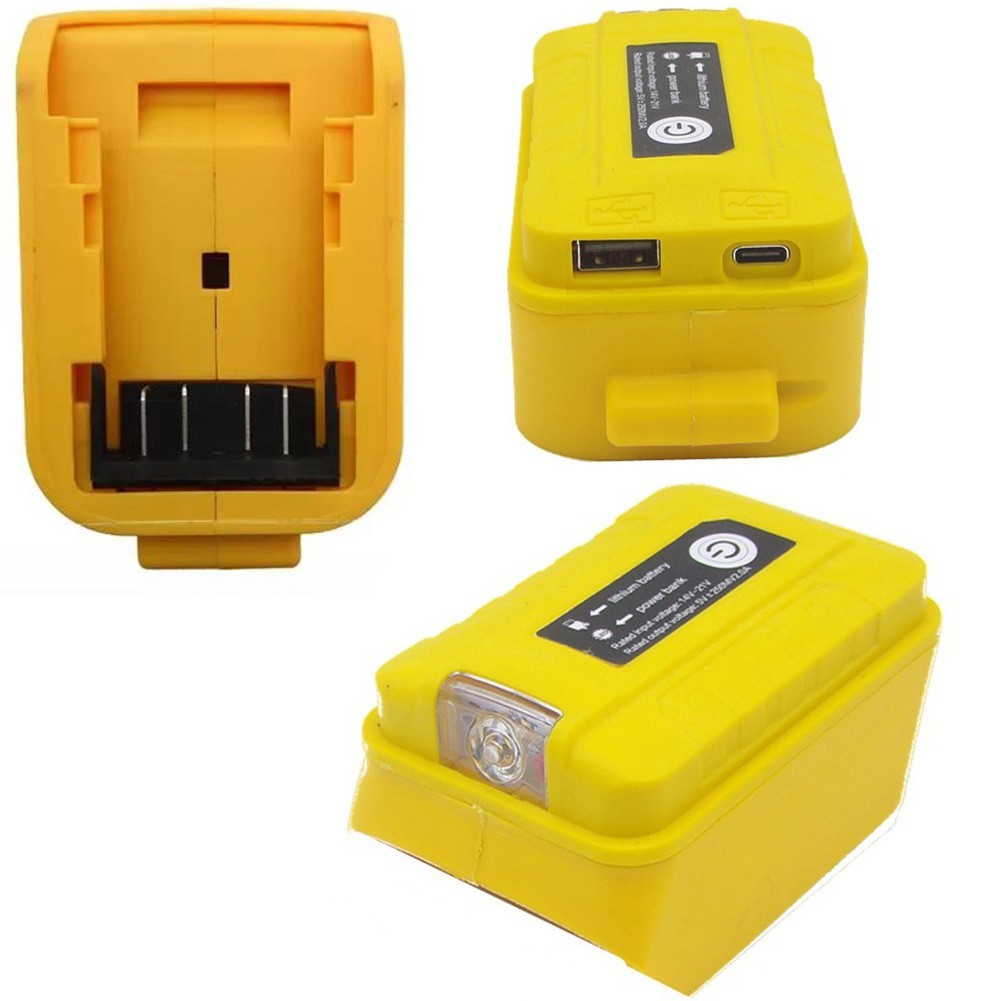 ตัวแปลงแบตเตอรี่สําหรับ Dewalt สําหรับ DCB203 สําหรับ DCB200 พร้อมอุปกรณ์เสริมไฟฉาย