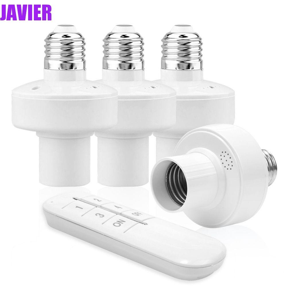 JAVIER ผู้ถือโคมไฟ E27 WiFi ในครัวเรือนสําหรับหลอดไฟ LED รีโมทคอนโทรลสวิตช์เปิด/ปิดสวิตช์จับเวลาไฟ