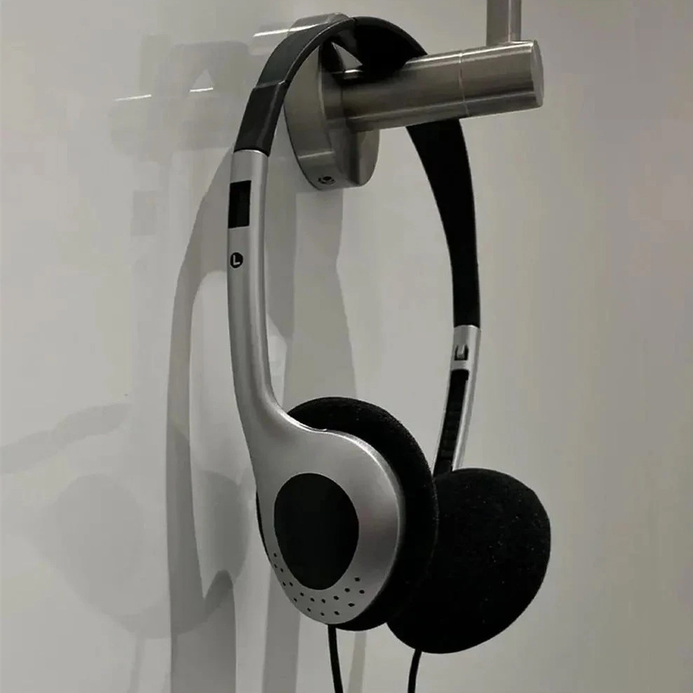 🎧 หูฟังวินเทจสายคู่  สไตล์ญี่ปุ่น Y2K สีเงิน-ดำ คลาสสิก  พร้อมใช้งานกับ MP3