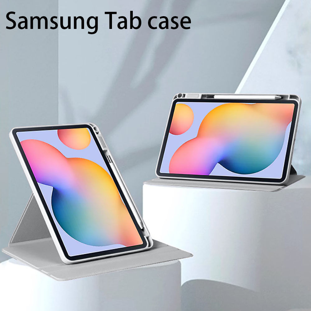 เคสแท็บเล็ตหมุนได้ 360° สำหรับ Samsung Tab S6 Lite 10.4 S7/S8 11 นิ้ว S9 A9plus A8 พร้อมช่องใส่ปากกา