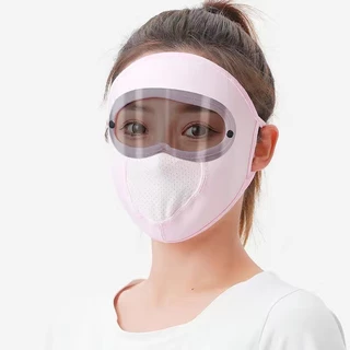 หน้ากาก กันแดด แว่นใส กันลม UPF50 + ป้องกัน UV ผ้าคลุมหน้า คลุมหน้า กันฝุ่น ระบายอากาศดี นุ่มสบาย สำหรับการปั่นจักรยาน