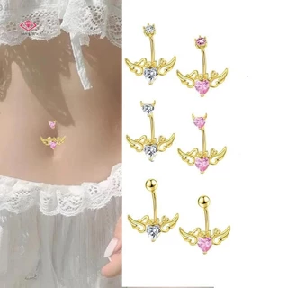 HWETR คริสตัล Star Dangled Belly ปุ่มแหวนสแตนเลส Dainsty Zircon สะดือแหวน Belly เจาะ Body Jewelries ใหม่