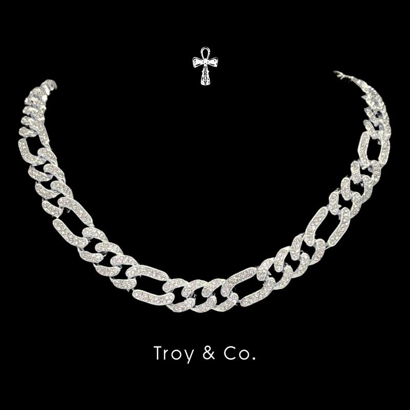 Light Flex Cuban Chain เพชร CZ  ดีไซน์โปร่ง iced out สร้อยคอคิวบันเพชร น้ำหนักเบา TDN019 Troy & Co.