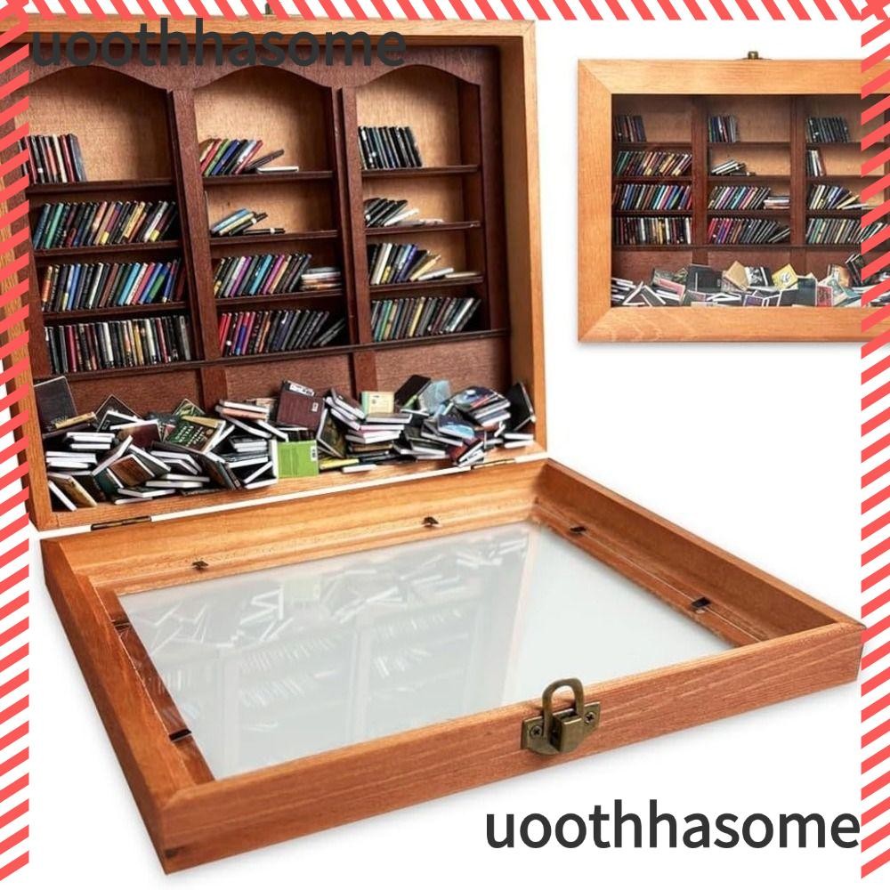 UOTHHASOME ความวิตกกังวลชั้นวางหนังสือ, Handmade Home Desktop ตกแต่งชั้นวางหนังสือไม้, Fidget ของเล่นชั้นวางหนังสือตกแต่งรูปปั้นหุ่นไม้