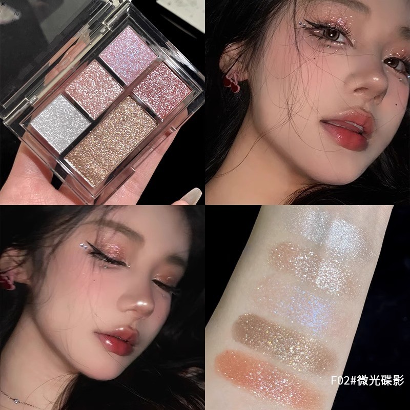 Gellas Eyeshadow Palette 5 สี ชิมเมอร์เนื้อละเอียด กลิตเตอร์เกาหลี แต่งตา Dolly Eye สวยวิ้งค์ ราคา ถูกที่สุด ดีลบีเคเค แกลเลอรีภาพที่ 2