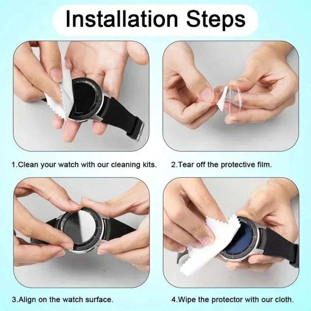 3-1PCS Soft Screen Protector สําหรับ Samsung Galaxy Watch Ultra 8 7 6 5 4 FE 40 มม.44 มม.Watch6 คลาสสิก 43/47 มม.ฟิล์มไฮโดรเจลไม่ใช่ฟิล์มแก้ว - รูปที่ 7