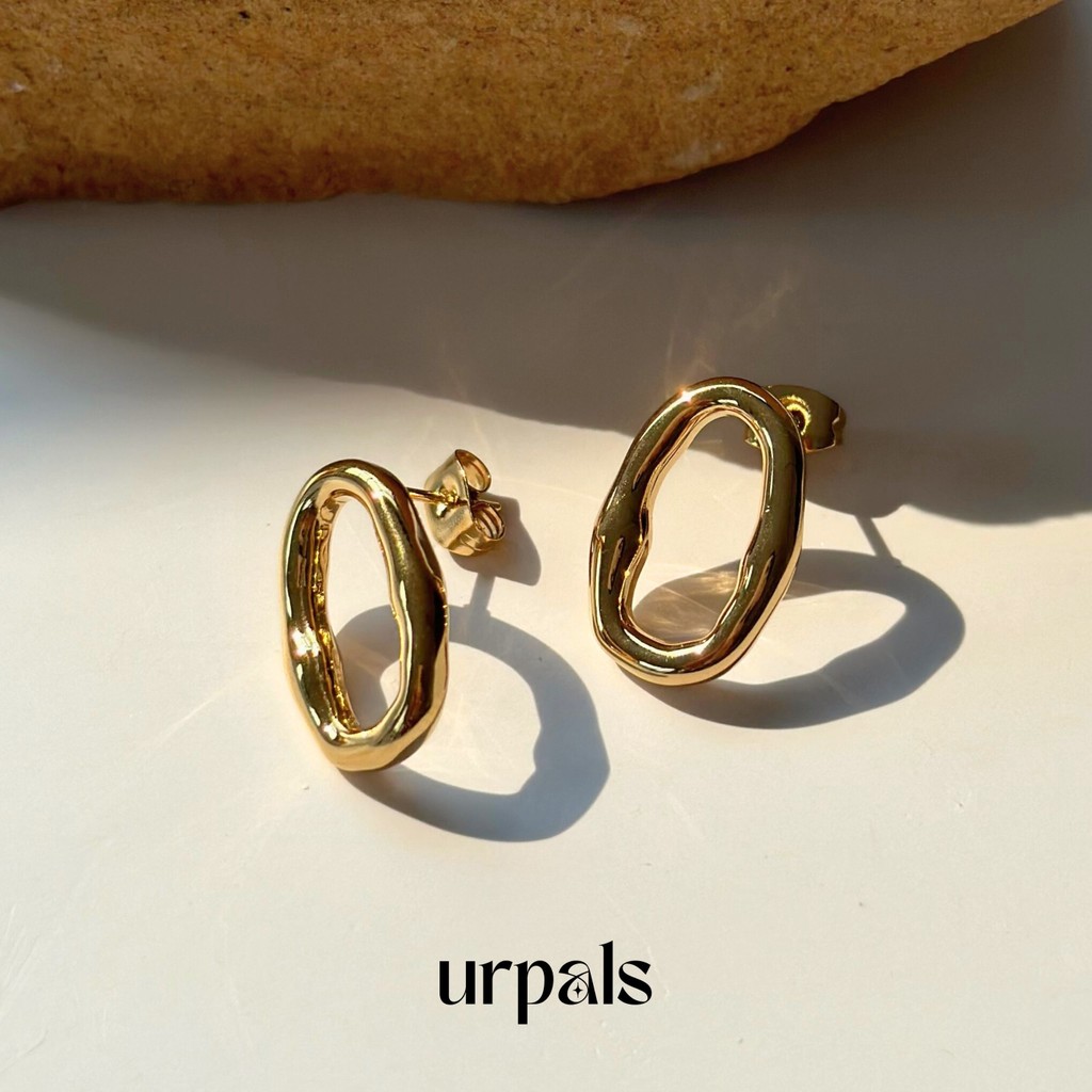 URPALS ต่างหูสายฝอ ต่างหู Stainless ชุบทอง18K สไตล์มินิมอล แมทง่ายกับทุกลุค