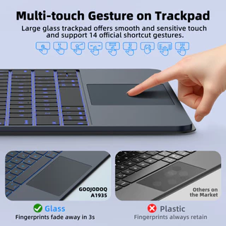 GOOJODOQ คีย์บอร์ดควบคุมน้ําหนักเบาสําหรับการเชื่อมต่อแม่เหล็ก Ipad Smooth Glass Trackpad มัลติมีเดียแถวและหน้าจอ LED