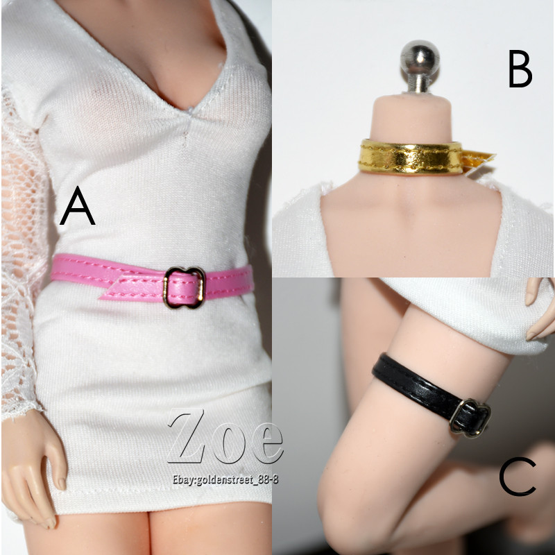 [สไตล์พื้นฐาน] 1/6 ปลอกคอทหารหญิง JIAOU DOLL เข็มขัด Phicen tblague เลกกิ้งขา