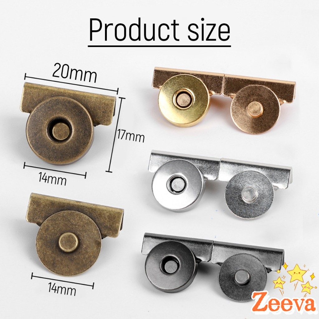 Zeeva กระดุมแม่เหล็ก DIY สำหรับติดกระเป๋า เสื้อผ้า งานหัตถกรรมต่างๆ ไม่ต้องเย็บ ไม่ต้องเจาะ 1 ชุด Bag Magnetic buckle - รูปที่ 5