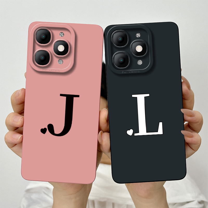 สําหรับ Itel A90 น่ารักตัวอักษรเริ่มต้นเลนส์ป้องกันกันกระแทกสําหรับ Itel A90 ItelA90 2025 ซิลิโคนนุ่