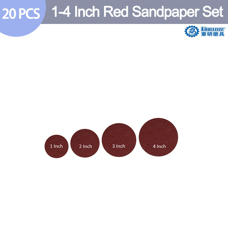 1-4 นิ้วชุดกระดาษทรายสีแดง Hook & Loop สําหรับขัดขัดรถโลหะไม้