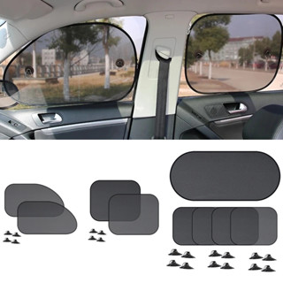 5 ชิ้นบังแดดรถยนต์สากลสะท้อนรังสี UV ตาข่ายพับสำหรับกระจกด้า…