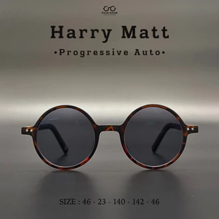 แว่นตาสายตายาวเลนส์โปรเกรสซีฟ ไร้รอยต่อ รุ่น Harry Matt ''แฮรี่'' 7422 อ่านหนังสือ ดูจอคอม ใส่เดิน ออกแดดเปลี่ยนสีเทาดำ