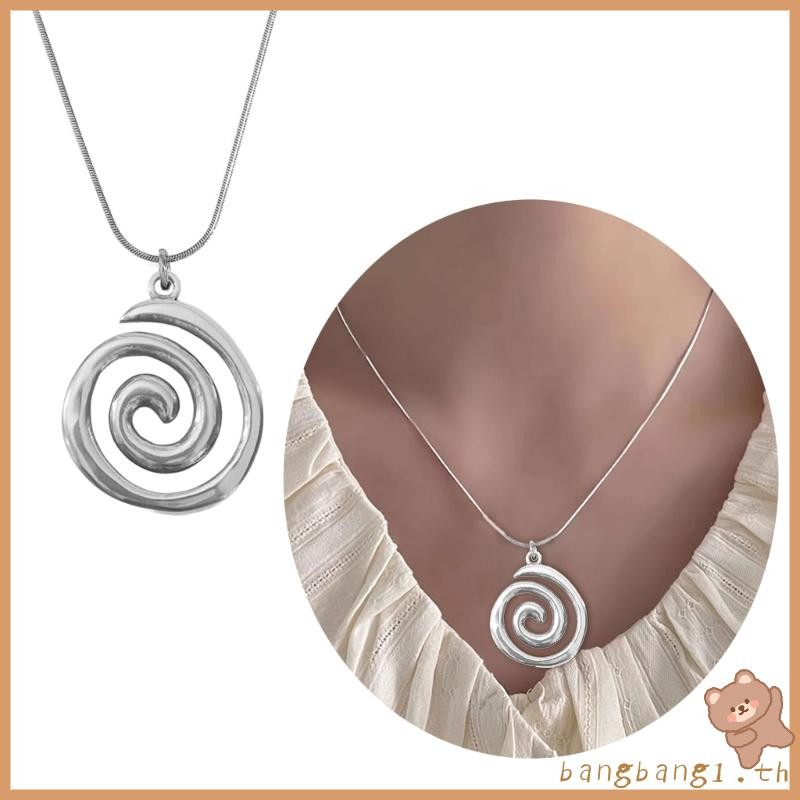 Fashionable Swirl Pendant Necklace Adjustable Length Neckchain Elegant Accessory