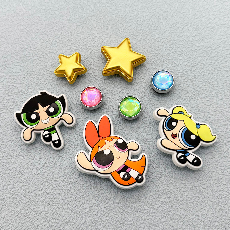 Metal Jibbitz Flying Girl Police Shoe Buckle Metal Pentagram Shoe Accessories