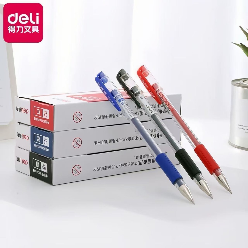 Deli 6600ES ปากกาเป็นกลาง 0.5 มม. สีดํา แดง น้ําเงิน ปากกาลายเซ็น