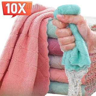 3/5/10ชิ้นซุปเปอร์ดูดซับปะการังขนแกะผ้าปูโต๊ะ-ผ้าขนหนูทําควา…