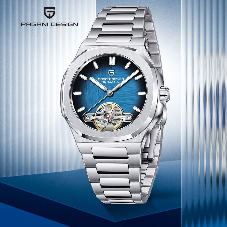 Pagani Design 2025 ใหม่ Skeleton Tourbillon ผู้ชายนาฬิกา High-end ผู้ชายอัตโนมัติกีฬานาฬิกาแฟชั่น PD-YS025