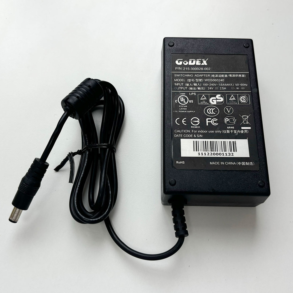 GODEX Kecheng 24V2.5A อะแดปเตอร์แปลงไฟเครื่องพิมพ์บาร์โค้ด WDS060240 215-300028-002