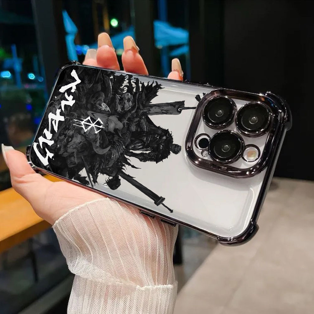 อะนิเมะ Berserk Guts สําหรับ Apple iPhone 16 16e 15 14 Plus 13 12 Mini 11 Pro Max X Xs XR 7 8 e เคสโทรศัพท์ Anti-drop Clear Soft Cover