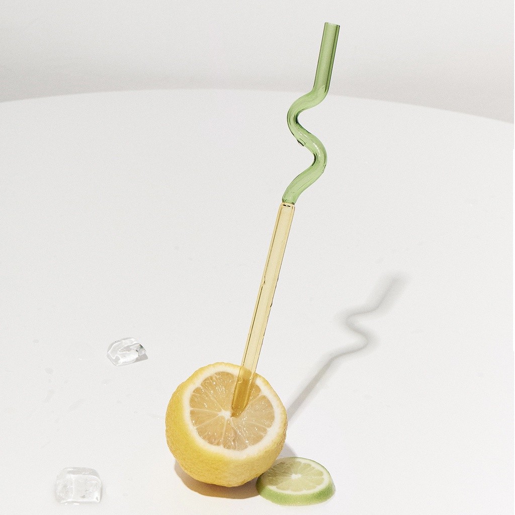 แก้วหลอดดูดน้ำผลไม้นมดื่มหลอดดื่มใสสีตัดกันเครื่องปั่นน้ำผลไม้แบบใช้ซ้ำได้ M - รูปที่ 4