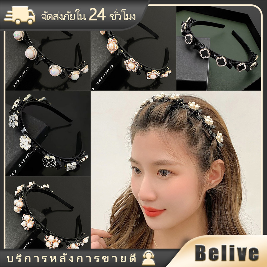 DREJEW ที่คาดผม ประดับมุก เพชร สไตล์เกาหลี หรูหรา เครื่องประดับผม แฟชั่นสําหรับผู้หญิง