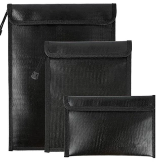 MXBEAUTY กระเป๋าเอกสารกันไฟ, ถุงเก็บเงินสดนิรภัย S/M/L กันน้ํา, Faraday Bag Signal Blocker แบบพกพาทนความร้อนทนไฟโล่โฟลเดอร์บ้าน