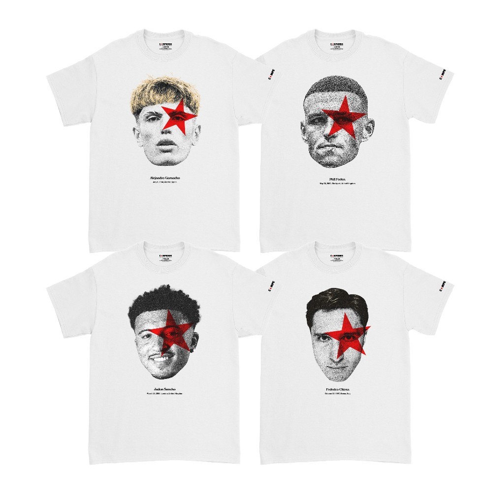 Campeones - เสื้อยืด - ฟุตบอล Starboy Garnacho - Phil Foden - Jadon Sancho - Federico Chiesa VOL IV