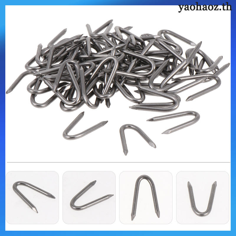 70pcs U Shaped Fixing Nail เหล็ก ตะปูรั้ว กันสนิม จับแรง สูง สำหรับ chicken wire เน็ตติ้ง ตะแกรง สวน กรง พืช