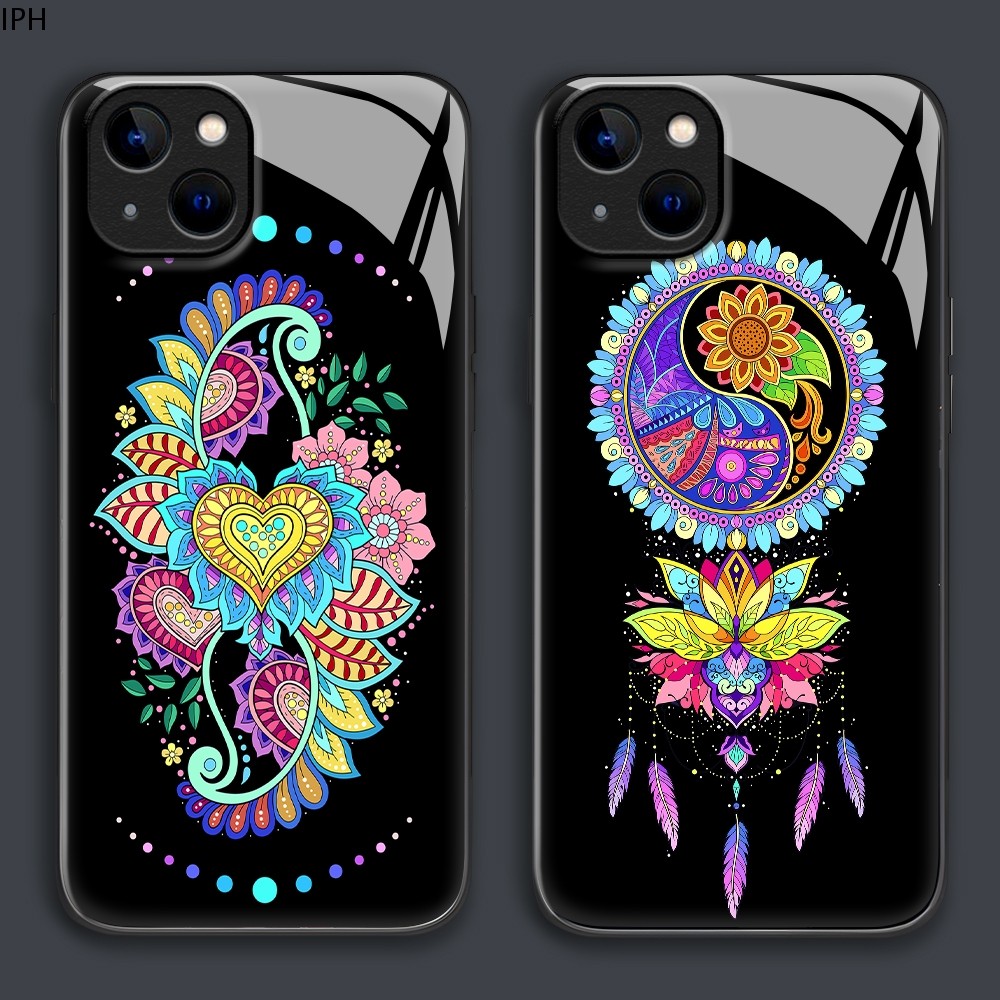 เคส สำหรับ iPhone 17 16 15 14 13 12 11 X XS XR 7 8 6 SE Mini Plus Pro Max 2020 2022 เคสไอโฟน เคสแข็ง Hard Glass Case BLK