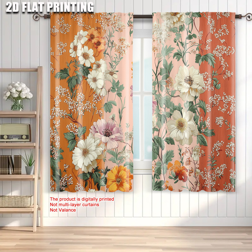 แนะนำ ผ้าม่าน 2ชิ้น,2งเครื่องบินพิมพ์ ผ้าม่านลูกกลิ้งผ้าม่านโบฮีเมียนดอกไม้ที่มีสีสันทนทานผ้าโพลีเอสเตอร์100% (ไม่มีก้าน) ตกแต่งภายในใช้สําหรับห้องนอนและห้องนั่งเล่น- ราคาพิเศษ มีเก็บเงินปลายทาง