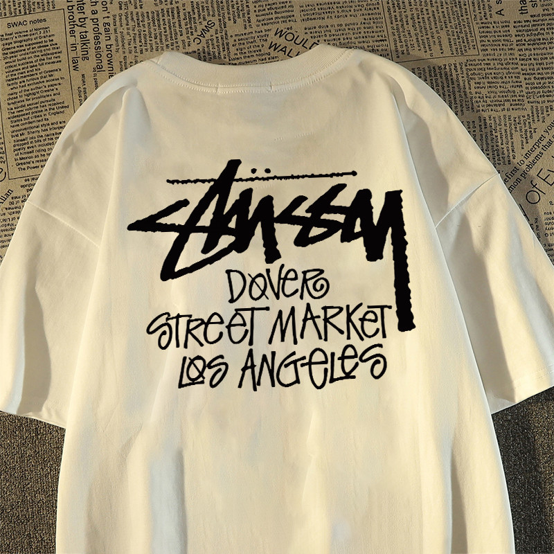 (ของพร้อมส่ง ส่งใน 24 ชั่วโมง)BOOM Shopee -  เสื้อสีเทา oversize ลายพิมพ์ย้อนยุคสไตล์อเมริกัน