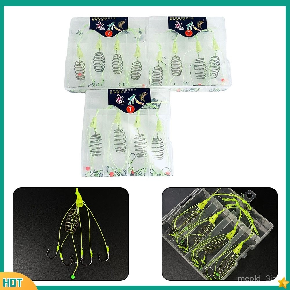【luckymall】  Carp Fishing Hook Feeder Fishing Baits Cages Hook Rig Set Inline Fishing hook