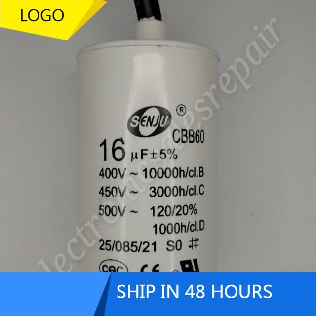 16uF 18uF 20uF 22uF 25uF 30uF 35uF 40uF CBB60 ตัวเก็บประจุเครื่องซักผ้า Capasitor วิ่งมอเตอร์