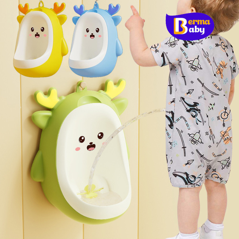 Berma Baby โถฉี่ปัสสาวะเด็ก กระโถน สามารถแขวนบนผนังได้ รูปร่างไดโนเสาร์ สำหรับเด็กผู้ชาย