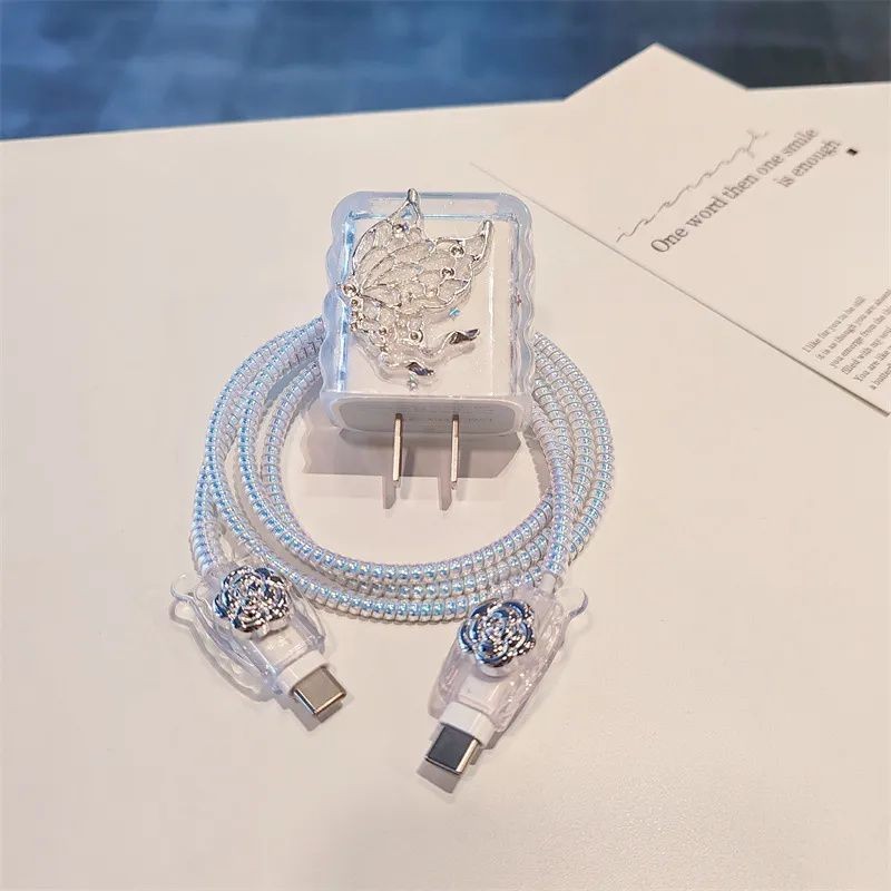 แฟชั่นดอกไม้สําหรับVIVO 33w 80W/90W 120Wน่ารักการ์ตูนCharger ProtectorสําหรับCharge V50 5g V9082L0A1