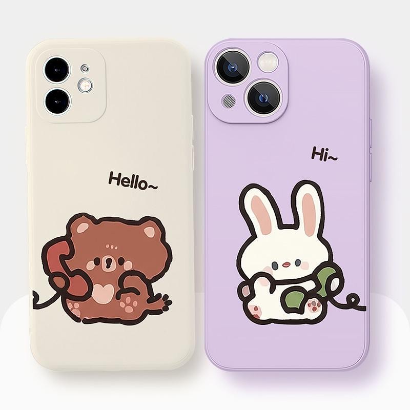 Jeero เคสคู่ เคสไอโฟน คู่รัก กันกระแทกนุ่มการ์ตูนน่ารักตลก เคสโทรศัพท์ for iPhone 16 15 14 13 12 11 