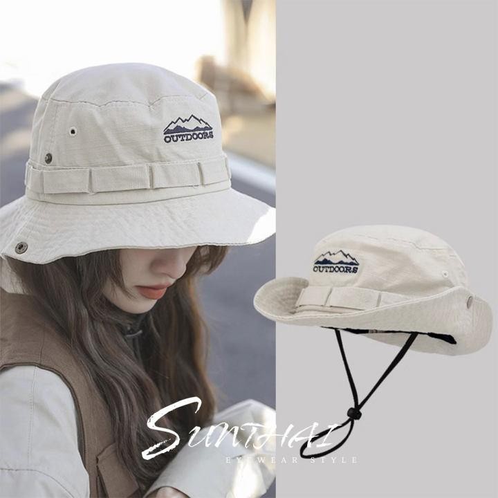 Shopex หมวกกันแดด หมวกปีกกว้าง หมวกผ้าฝ้าย หมวกท่องเที่ยว หมวกบัคเก็ตพับได้ ป้องกันรังสียูวี