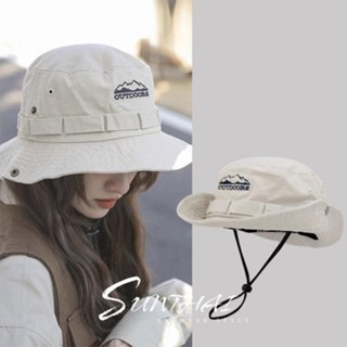 Shopex หมวกกันแดด หมวกปีกกว้าง หมวกผ้าฝ้าย หมวกท่องเที่ยว หม…