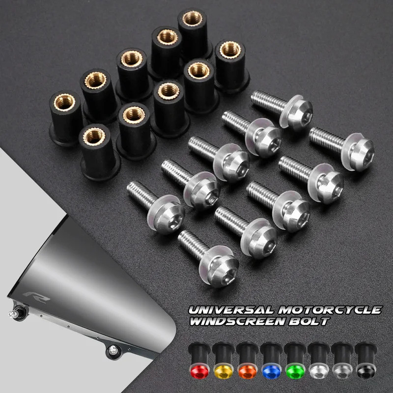 10PCS กระจก Fairing Bolts สําหรับ SUZUKI BURGMAN 400 650 125 200 1998-2024 AN125 AN250 AN400 AN650 AN 650 กระจกสกรู