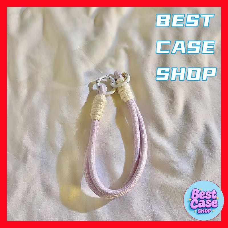 Phone Lanyard สายคล้องโทรศัพท์มือถือ สไตล์วินเทจ Weave เชือกเส้นเล็ก แบบถัก สีน้ําตาล สีดํา Macarons สีขาว แบบเรียบง่าย