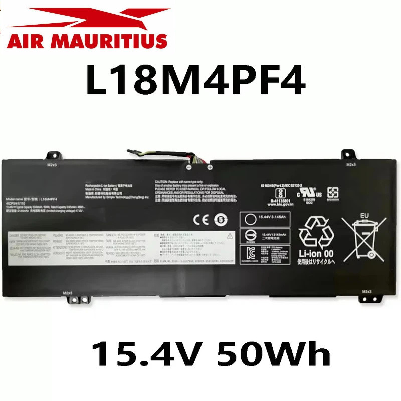 l18m4pf4 15.4โวลต์50wh แบตเตอรี่แล็ปท็อปสำหรับ Lenovo l18c4pf4 5b10w67417 5b10t09080 5b10w67194