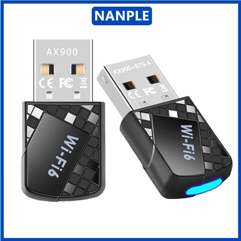 NANPLE USB Wifi Adapter พร้อม BT5.4 Wi-Fi 6 AX900 Driver ฟรีการ์ดเครือข่ายไร้สายแบบพกพา