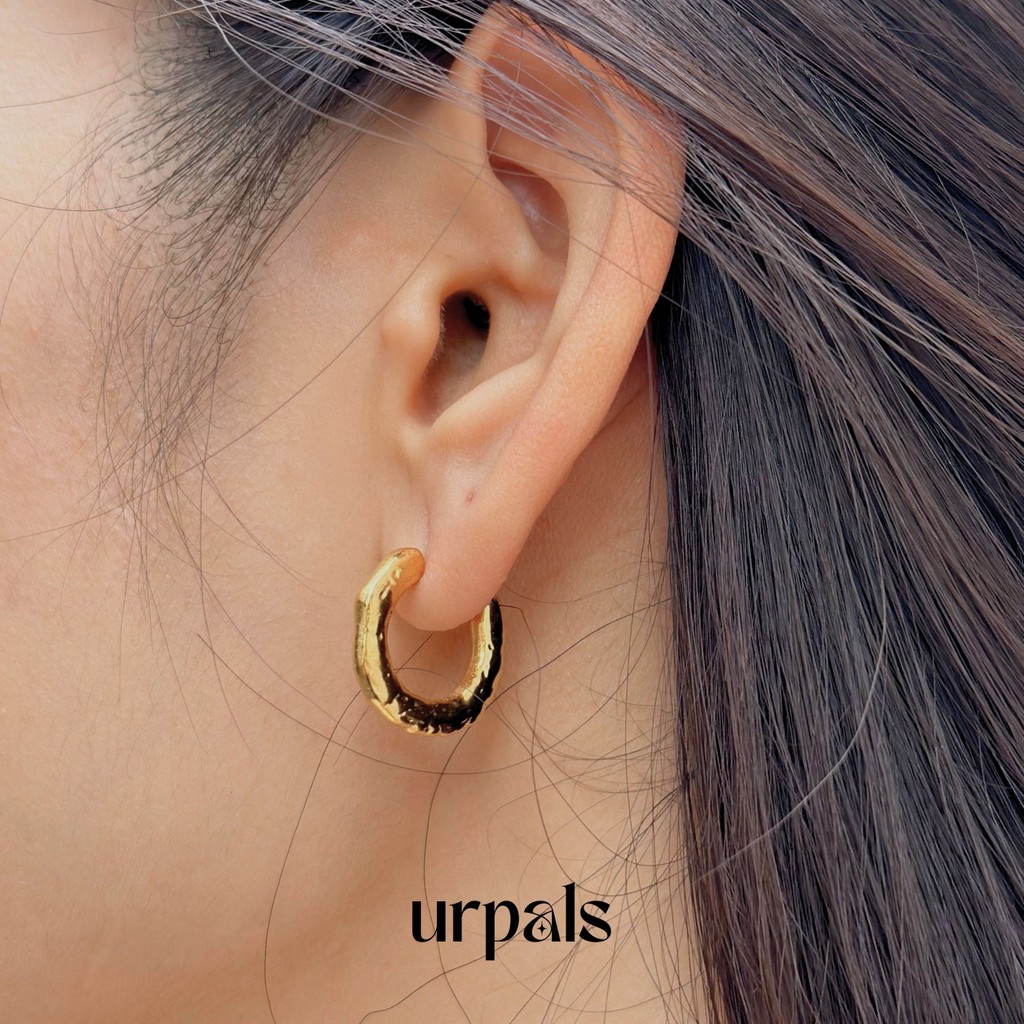 URPALS ต่างหูสายฝอ ต่างหูห่วง Stainless ชุบทอง 18K ดีไซน์เก๋ สไตล์มินิมอล ทนน้ำ ทนเหงื่อได้ดี ราคา ถูกที่สุด ดีลบีเคเค แกลเลอรีภาพที่ 5