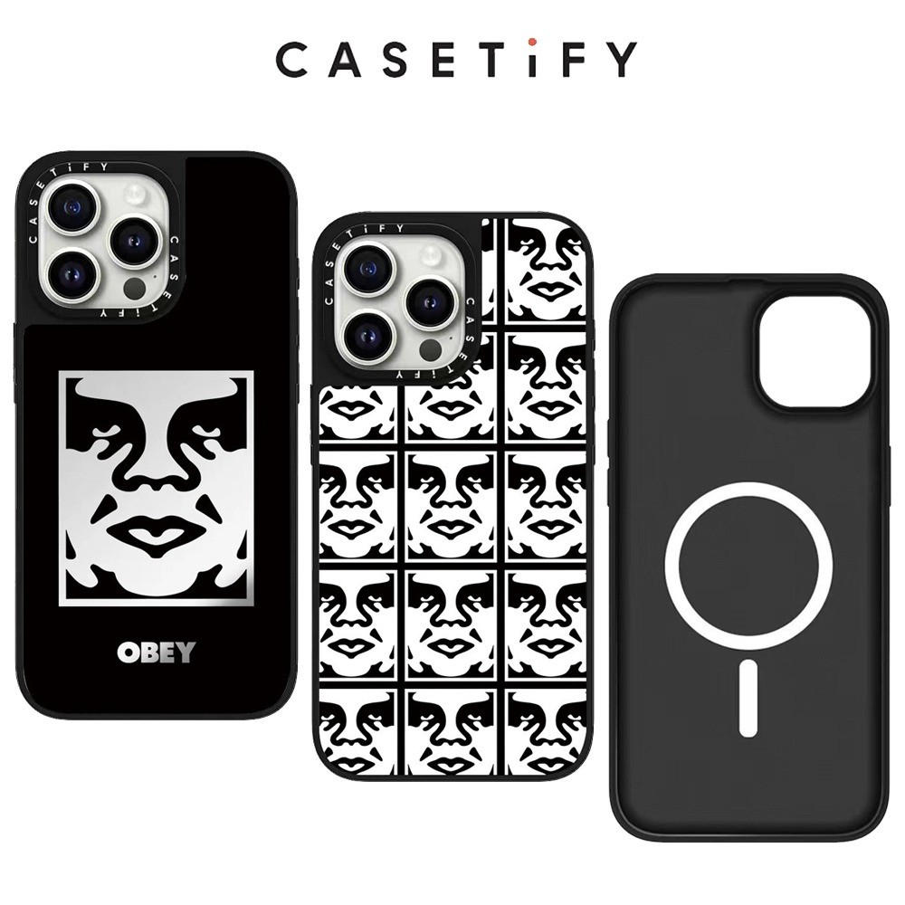 OBEY Face กระจกแม่เหล็กสําหรับ IPhone 16 15 14 13 12 11 Pro Max ปลอกแข็งกันกระแทก