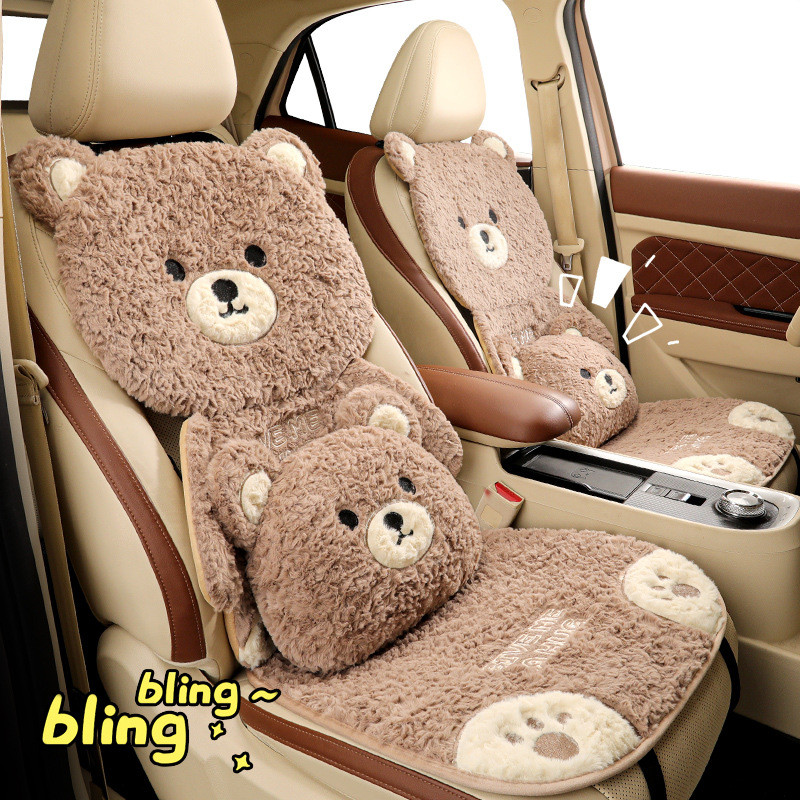New Cushion Cartoon Three-Dimensional Bear Car Special Cushion Seat Back Cushion Warm and Cute Pad 9dKC