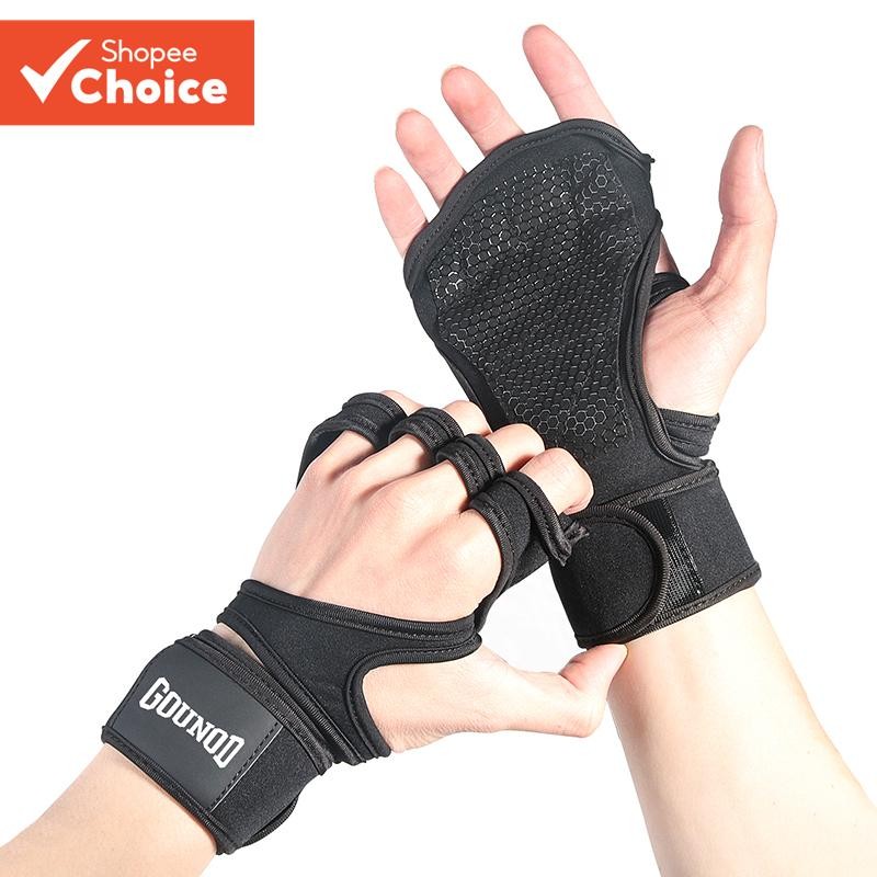 กีฬายกน้ําหนักถุงมือฟิตเนสการฝึกอบรมยิมข้อมือวง Crossfit Hand Protector