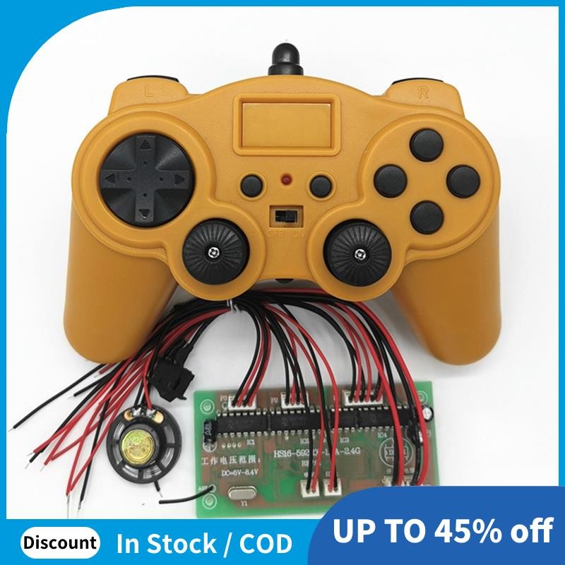 รีโมทคอนโทรล 2.4G 8CH พร้อมบอร์ดรับสัญญาณ DIY ของเล่นสําหรับหุ่นยนต์ถังเรือรถ 4-6V อุปกรณ์เสริม-สีส้ม