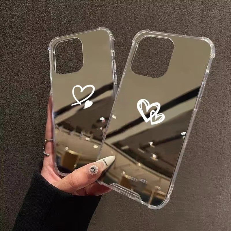 Shining Star รูปแบบ Make Up กระจกเคสโทรศัพท์สําหรับ Samsung Galaxy S25 S24 S23 S22 S21 Ultra Plus FE A06 A14 A23 A36 A52 ฝาครอบ